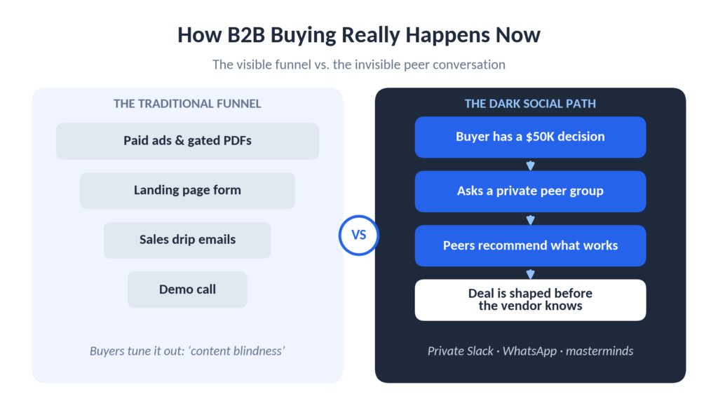 dark social vs traditional funnel